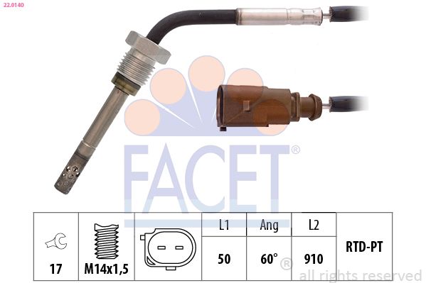 FACET 22.0140 Sensor, exhaust gas temperature