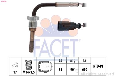 Sensor, exhaust gas temperature FACET 22.0145