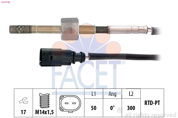 FACET 22.0146 Sensor, exhaust gas temperature