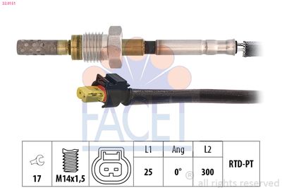 Sensor, exhaust gas temperature FACET 22.0151