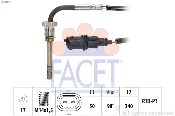 FACET 22.0167 Sensor, exhaust gas temperature