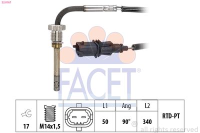 Sensor, exhaust gas temperature FACET 22.0167