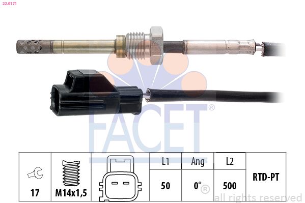 FACET 22.0171 Sensor, exhaust gas temperature