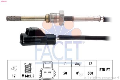 Sensor, exhaust gas temperature FACET 22.0171