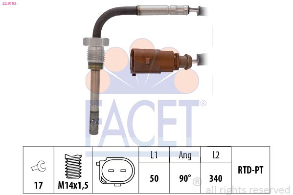 FACET 22.0192 Sensor, exhaust gas temperature