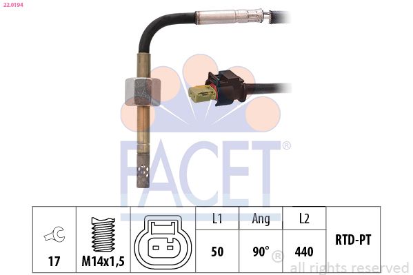 FACET 22.0194 Sensor, exhaust gas temperature