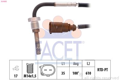 Sensor, exhaust gas temperature FACET 22.0202