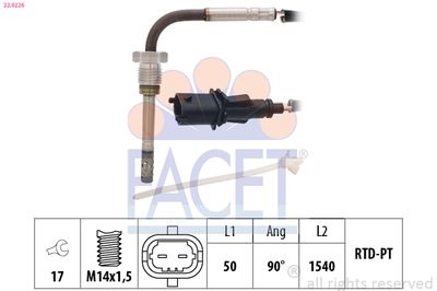 Sensor, exhaust gas temperature FACET 22.0226