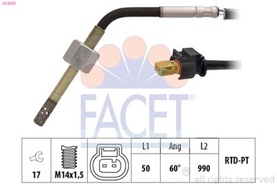 Sensor, exhaust gas temperature FACET 22.0229