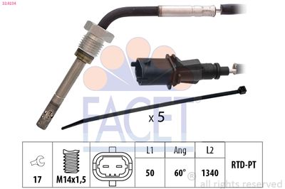 Sensor, exhaust gas temperature FACET 22.0234