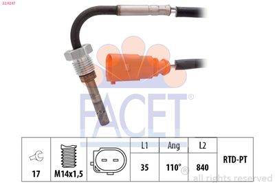 Sensor, exhaust gas temperature FACET 22.0247