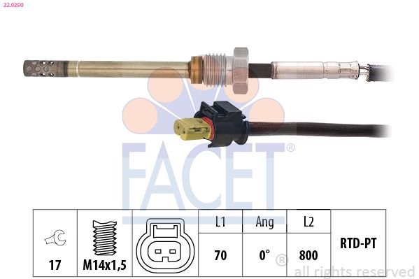 FACET 22.0250 Sensor, exhaust gas temperature