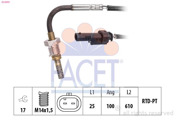 FACET 22.0255 Sensor, exhaust gas temperature