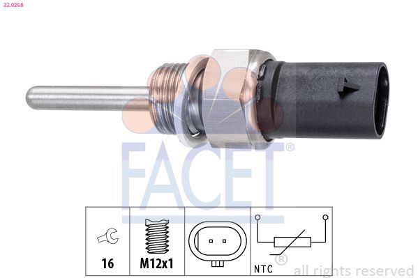 FACET 22.0258 Sensor, exhaust gas temperature