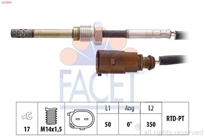 Sensor, exhaust gas temperature FACET 22.0264