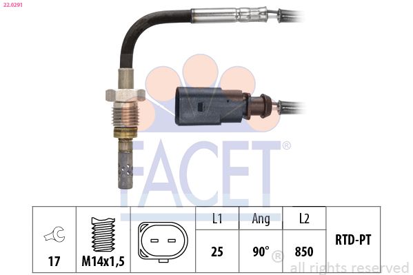 FACET 22.0291 Sensor, exhaust gas temperature