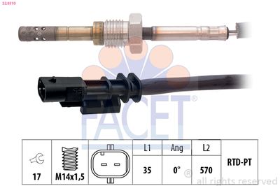 Sensor, exhaust gas temperature FACET 22.0310
