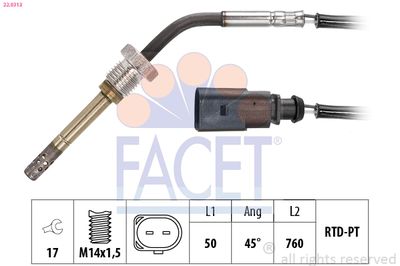 Sensor, exhaust gas temperature FACET 22.0313