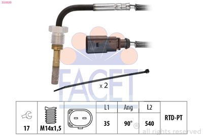 Sensor, exhaust gas temperature FACET 22.0320