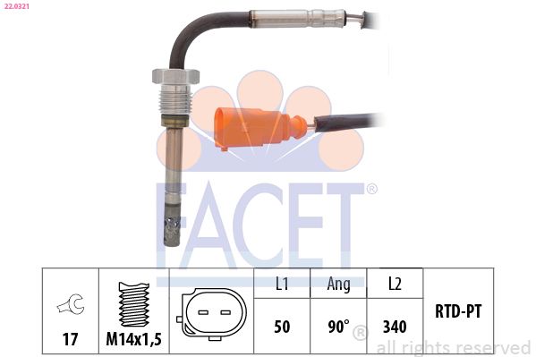 FACET 22.0321 Sensor, exhaust gas temperature