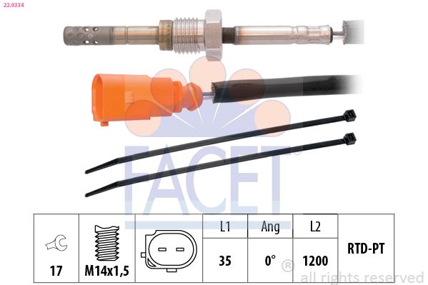 FACET 22.0334 Sensor, exhaust gas temperature