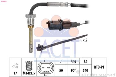 Sensor, exhaust gas temperature FACET 22.0354