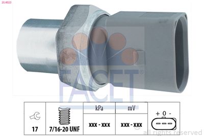 Pressure Switch, air conditioning FACET 25.0023