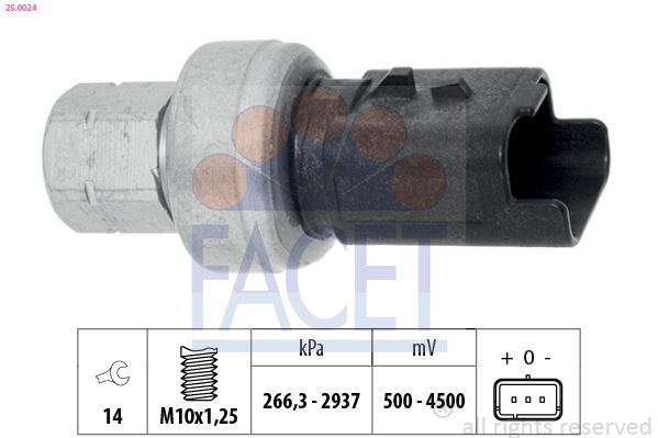 FACET 25.0024 Pressure Switch, air conditioning