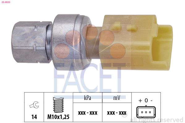 FACET 25.0025 Pressure Switch, air conditioning