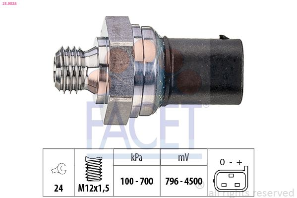FACET 25.0028 Sensor, oil pressure