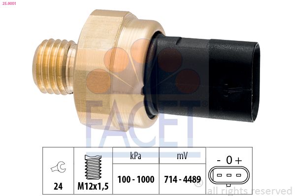 FACET 25.0001 Sensor, oil pressure