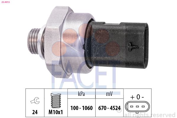 FACET 25.0015 Sensor, oil pressure