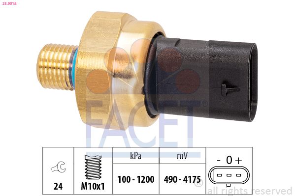 FACET 25.0018 Sensor, oil pressure