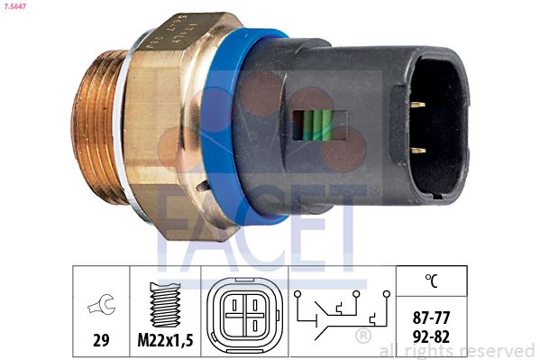 FACET 7.5647 Temperature Switch, radiator fan