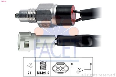 Switch, reverse light FACET 7.6119