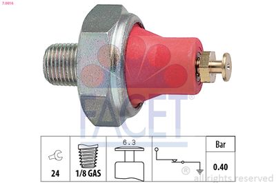 Oil Pressure Switch FACET 7.0016