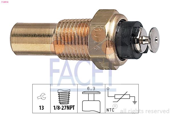 FACET 7.3014 Sensor, coolant temperature