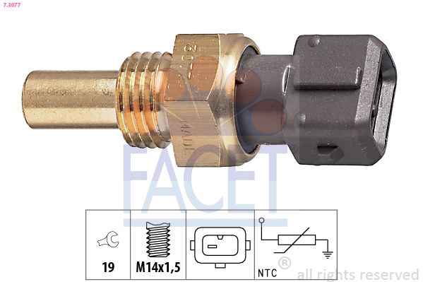FACET 7.3077 Sensor, coolant temperature