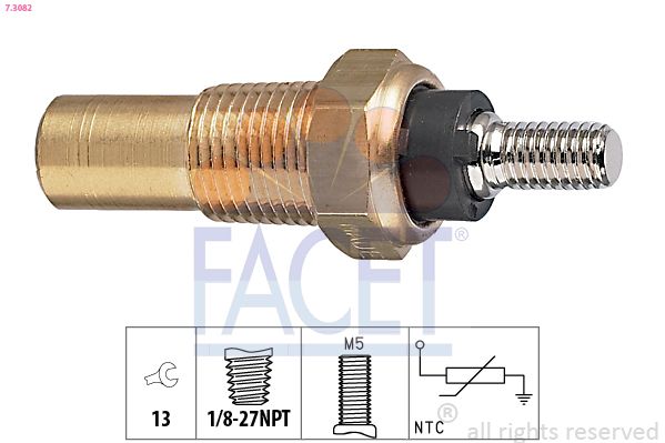 FACET 7.3082 Sensor, coolant temperature