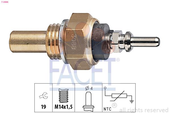 FACET 7.3088 Sensor, coolant temperature
