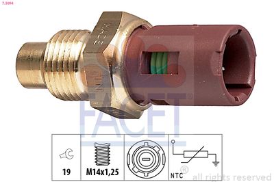 Sensor, coolant temperature FACET 7.3094