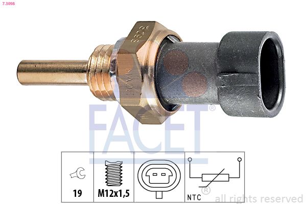 FACET 7.3098 Sensor, oil temperature