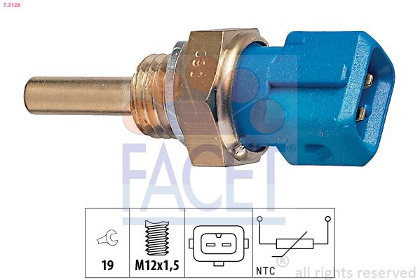 FACET 7.3128 Sensor, oil temperature