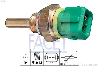 Sensor, coolant temperature FACET 7.3148