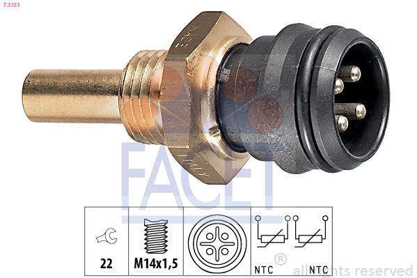 FACET 7.3151 Sensor, coolant temperature