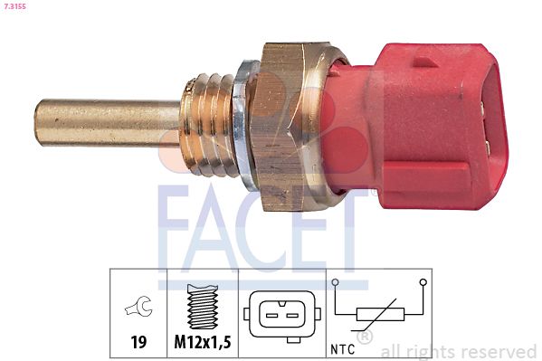 FACET 7.3155 Sensor, coolant temperature