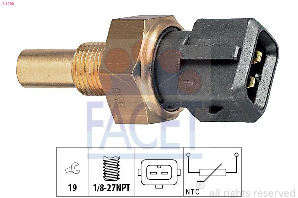FACET 7.3165 Sensor, coolant temperature