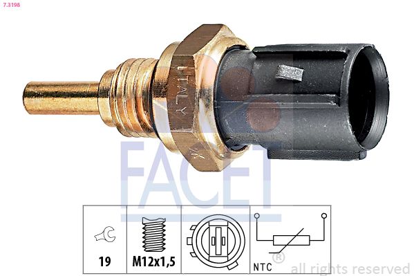 FACET 7.3198 Sensor, oil temperature