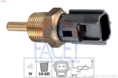 Sensor, coolant temperature FACET 7.3230
