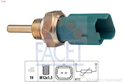 Sensor, coolant temperature FACET 7.3261